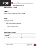 Practical Numb e r-3: Introduction To JFRAME