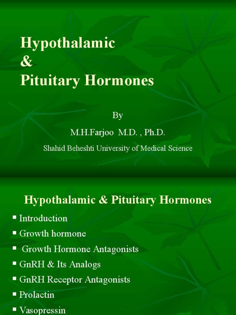 Hypothalamic and Pituitary Hormones Guide | PDF | Growth Hormone ...