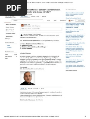 4 What Is The Difference Between Cabinet Minister Union Minister