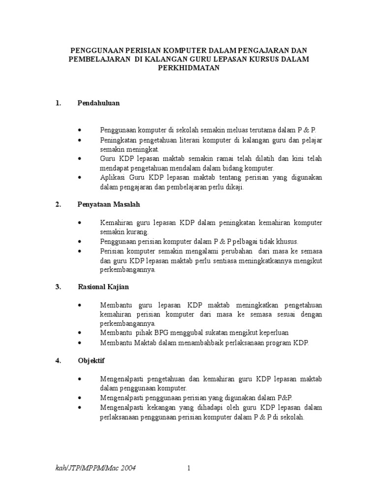 Contoh Proposal Kajian