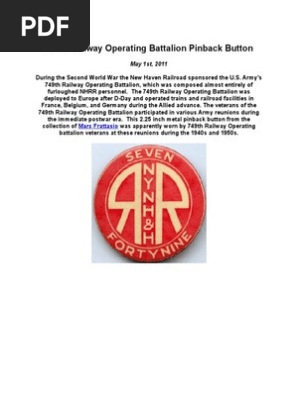 749th Railway Operating Battalion Pinback Button