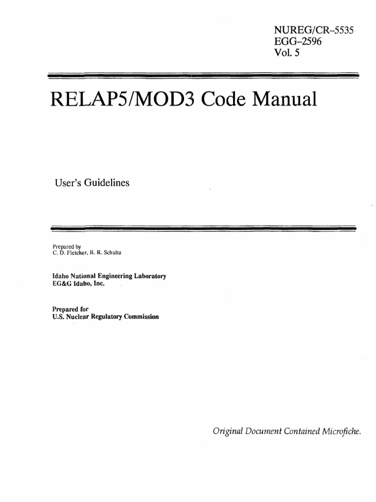 Manual Curso Relap5 | PDF | Nuclear Regulatory Commission | Pressurized ...
