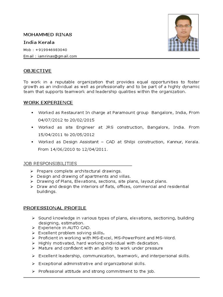 Mohammed Rinas India Kerala | PDF | Career & Growth