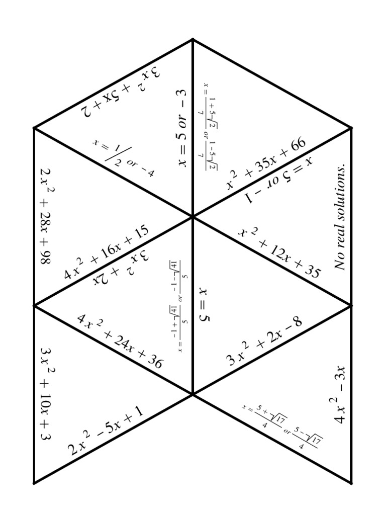 Quadratic Equations Puzzle