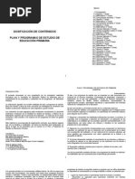 Dosificación de contenidos. Plan y programas de estudio de educación primaria
