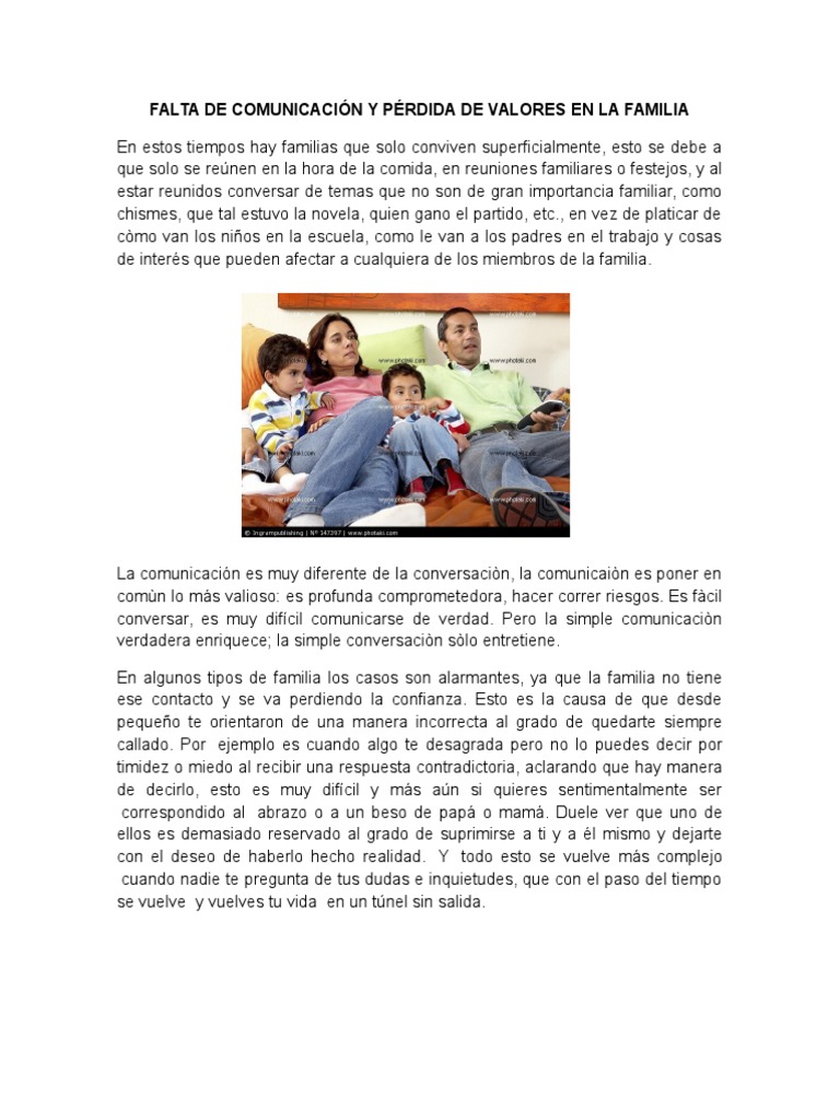 Crisis de Valores en la Familia | PDF | Moralidad | Homo Sapiens