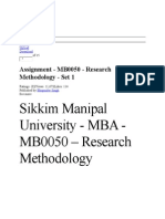 Sikkim Manipal University - MBA - MB0050 - Research Methodology