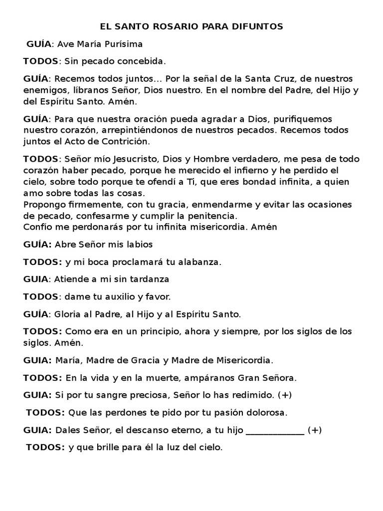 El Santo Rosario para Difuntos | PDF | María, madre de Jesús | orador ...