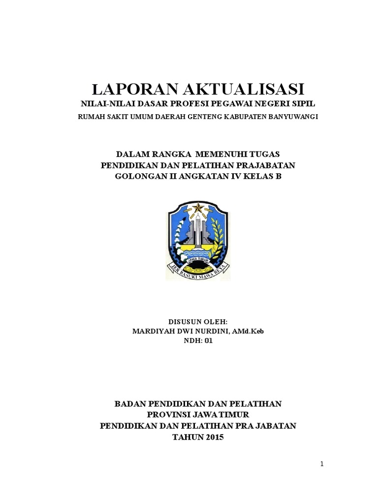 Laporan Aktualisasi diklat prajabatan