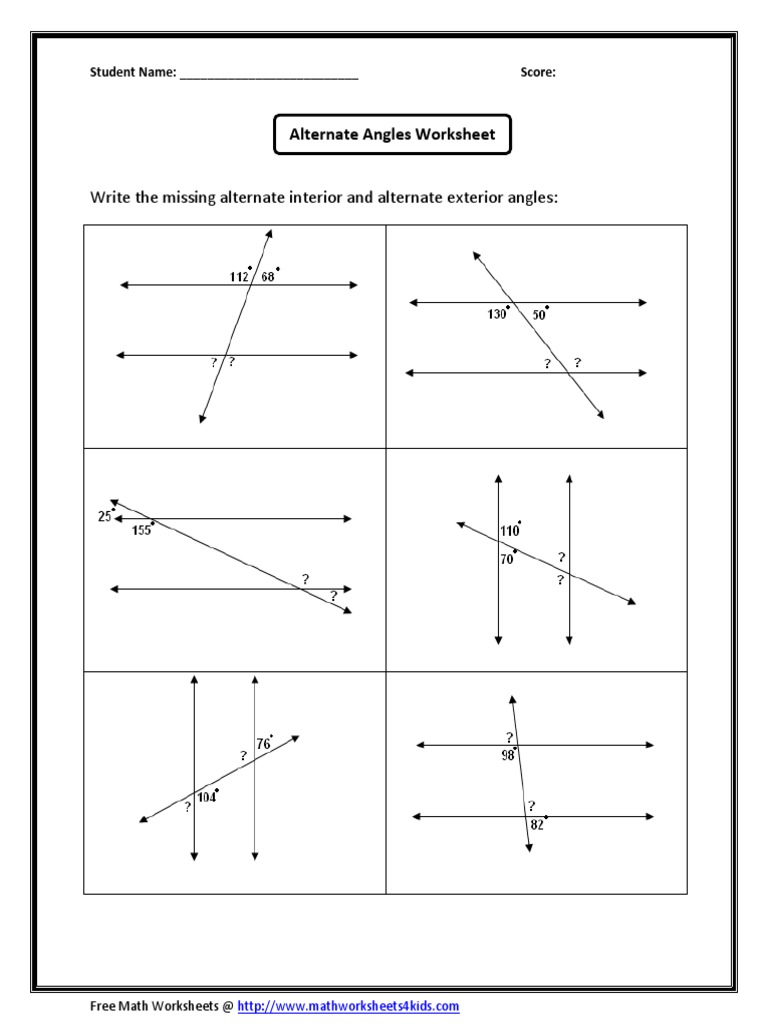 Alternate Angles Worksheet PDF | PDF | Career & Growth