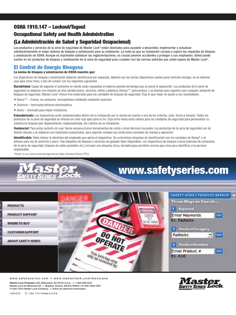 Catalogo Master Lock | PDF | Administración de Seguridad y Salud ...