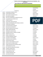 IFRO relação inscrições deferidas administração Ji-Paraná