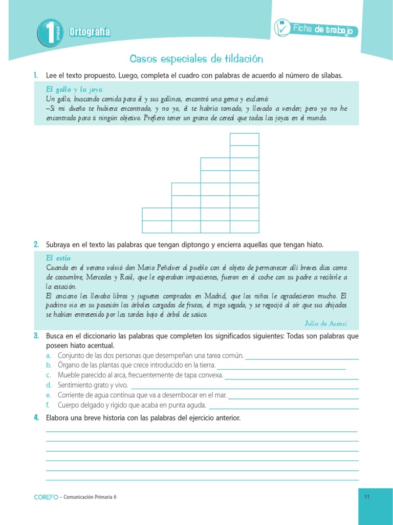Ejercicios sobre Diptongos y Hiatos | PDF | Comunicación oral | Voz humana