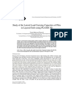 Study of The Lateral Load Carrying Capacities of Piles in Layered Soils Using PLAXIS 3D
