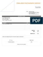 Refined Photos Freelance Photography Invoice #10139