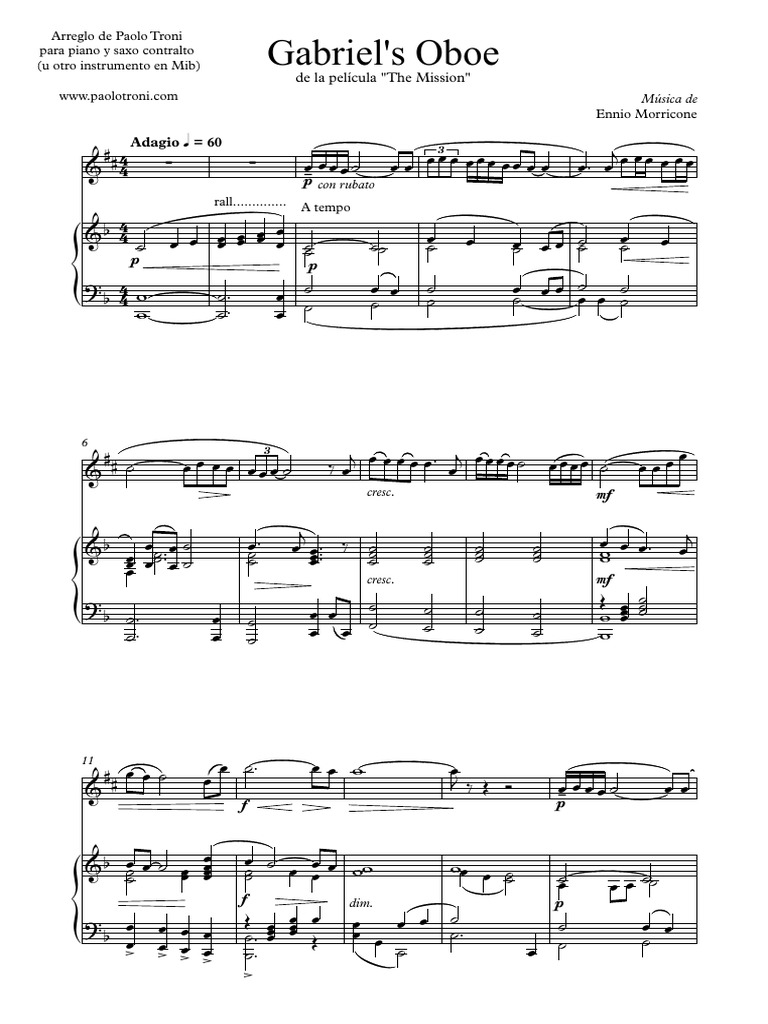 Oboe para Saxo Alto y Piano | PDF