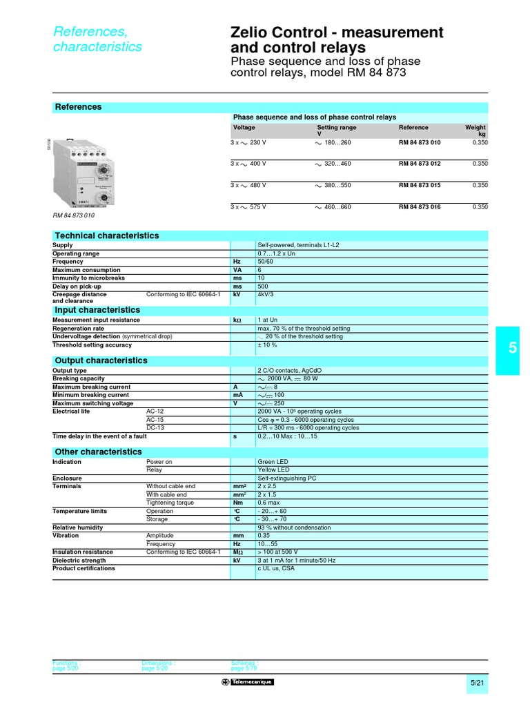 Zelio RM 84 873 Control Relays Overview | PDF | Relay | Power Supply
