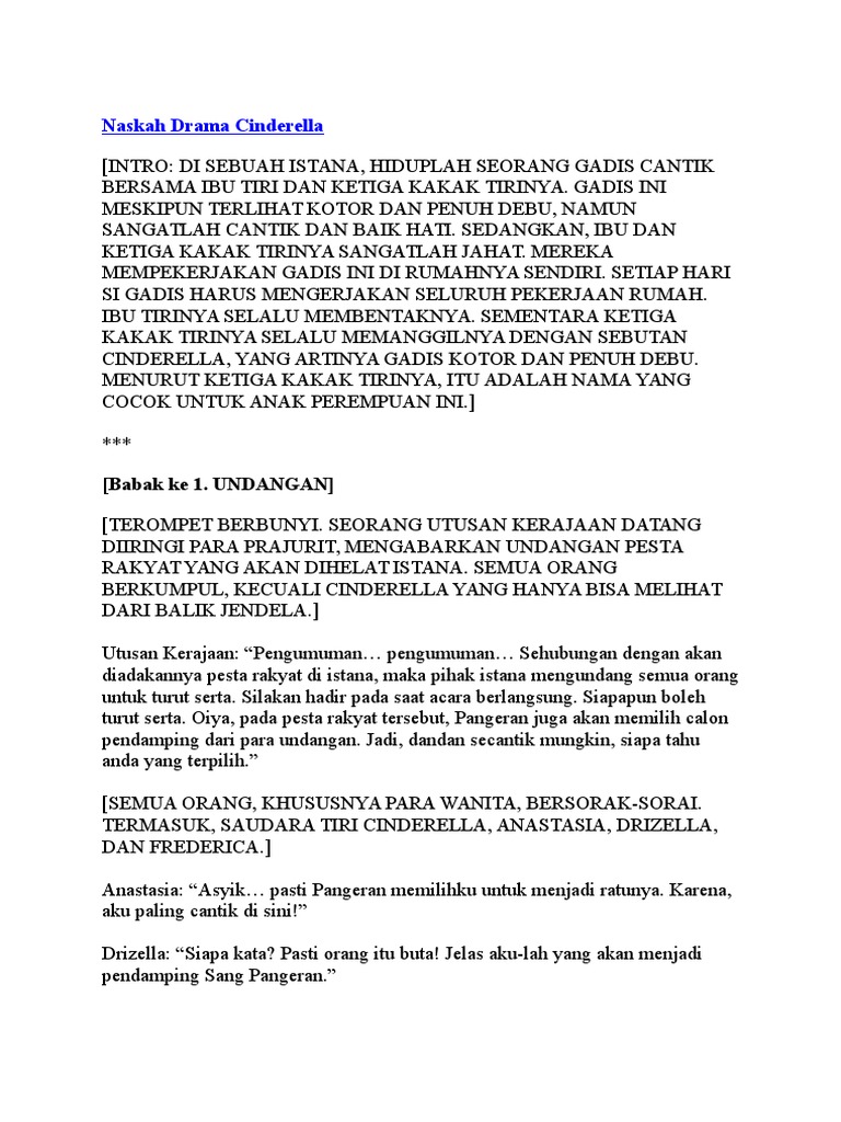 Naskah Drama Cinderella