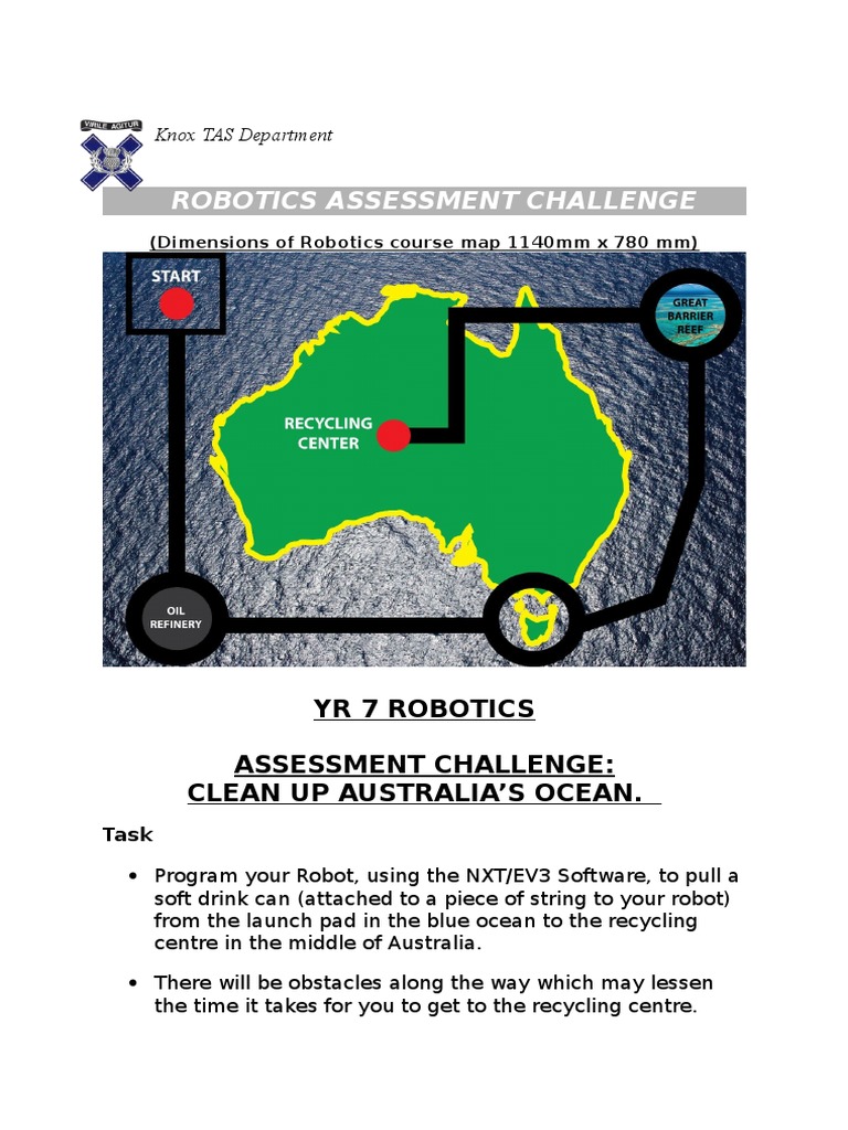 Year 7 Robotics Ocean Cleanup Challenge | PDF