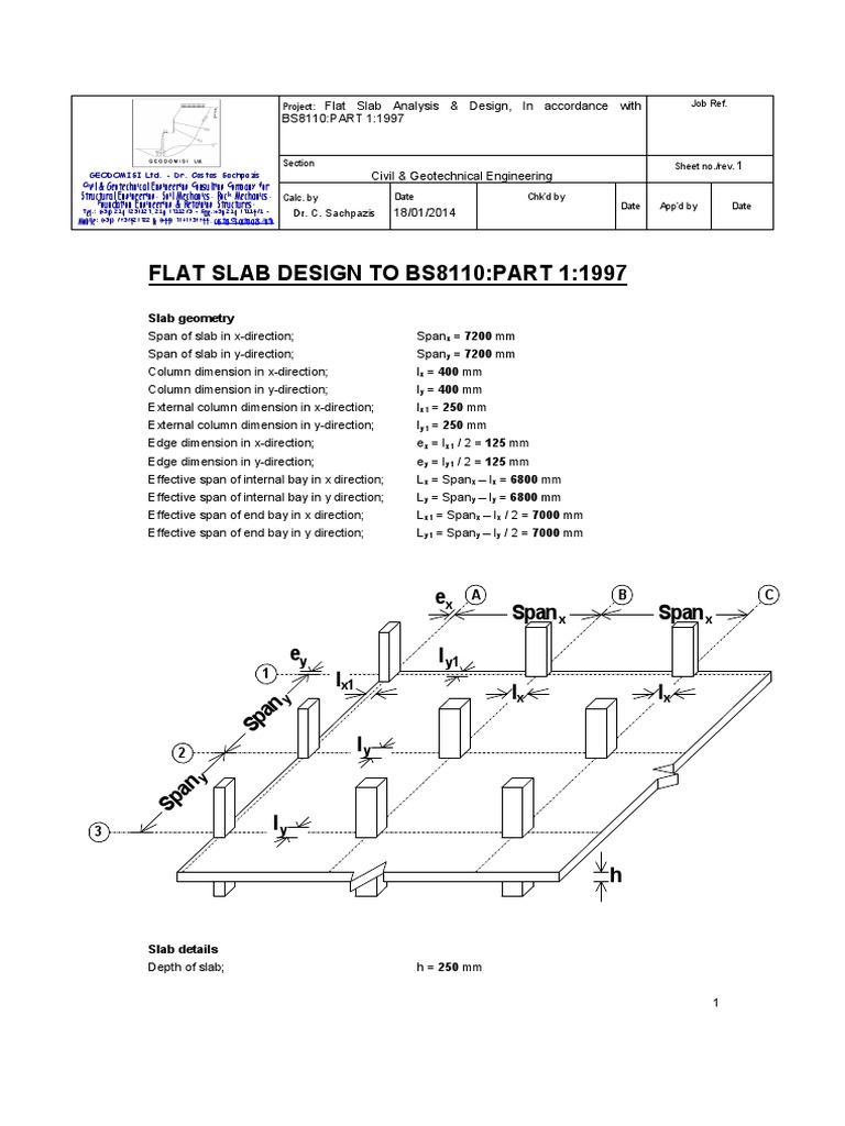 Flat Slab Design Analysis BS8110 | PDF | Technology & Engineering