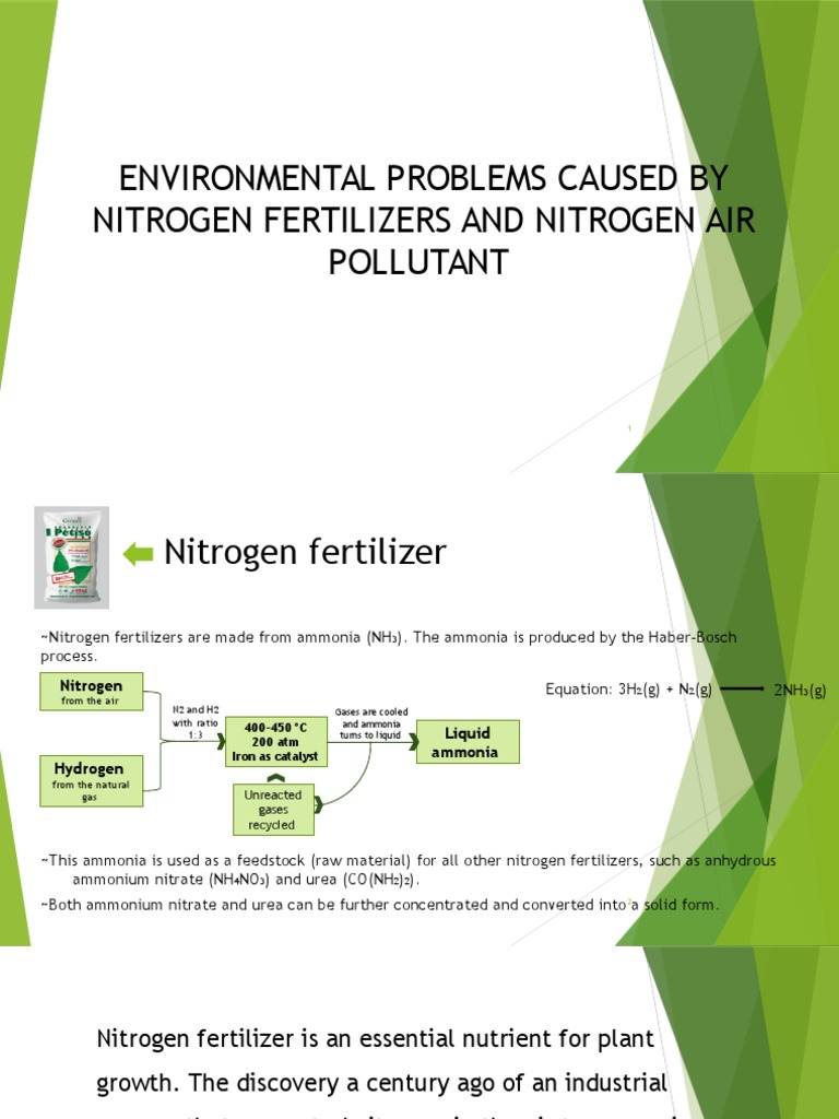 Environmental Problems Caused by Nitrogen Fertilizers and Nitrogen Air Pollutant PDF