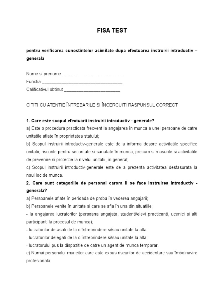 Fisa Test | PDF