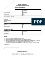 Global Intergold Personal Details Record Form