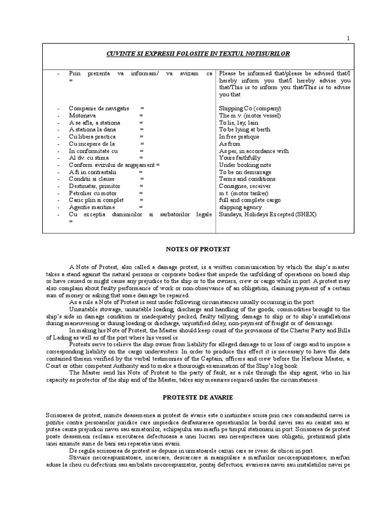 Letter of Protest.. | Bill Of Lading | Consumer Goods