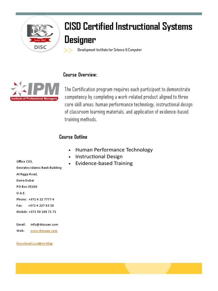 CISD Certified Instructional Systems Designer | PDF | Computers