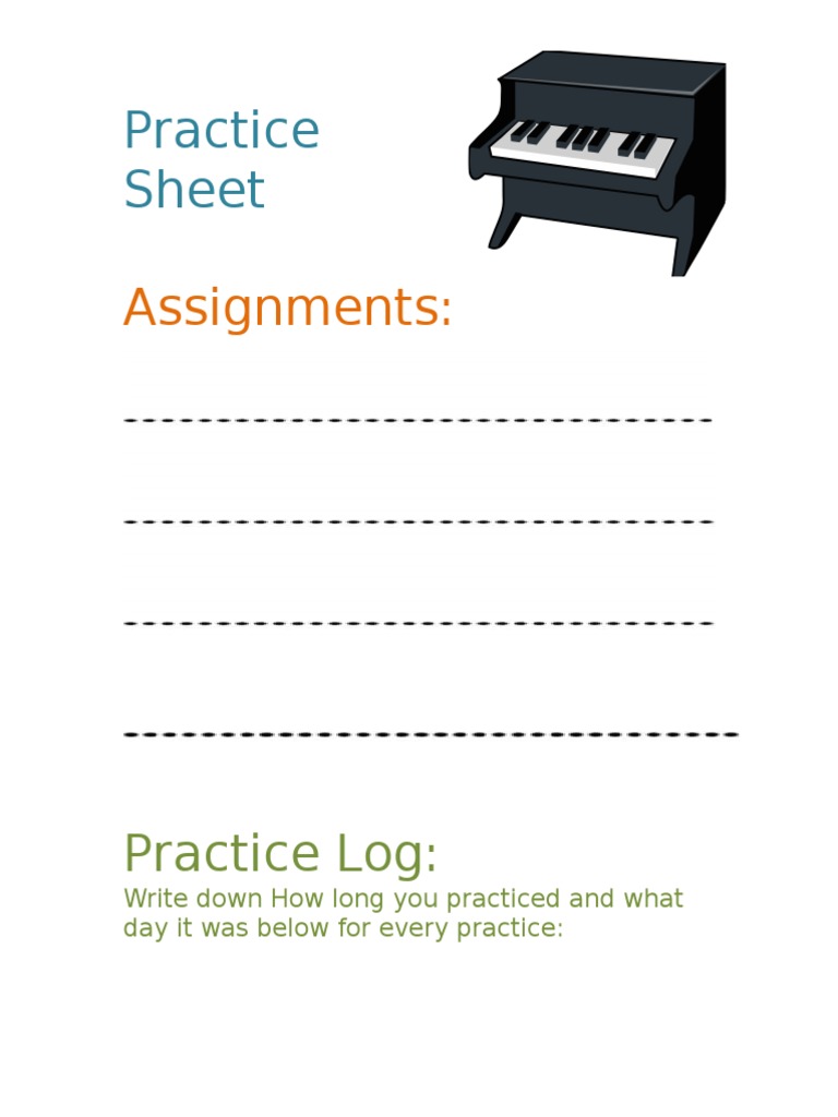 Piano Practice Log Template | PDF