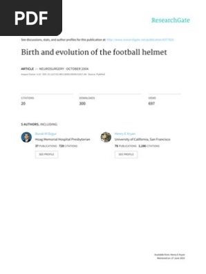 PDF - The Birth and Evolution of the Football Helmet
