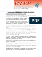 Plataforma de Lucha y Plan de Accion Vi and