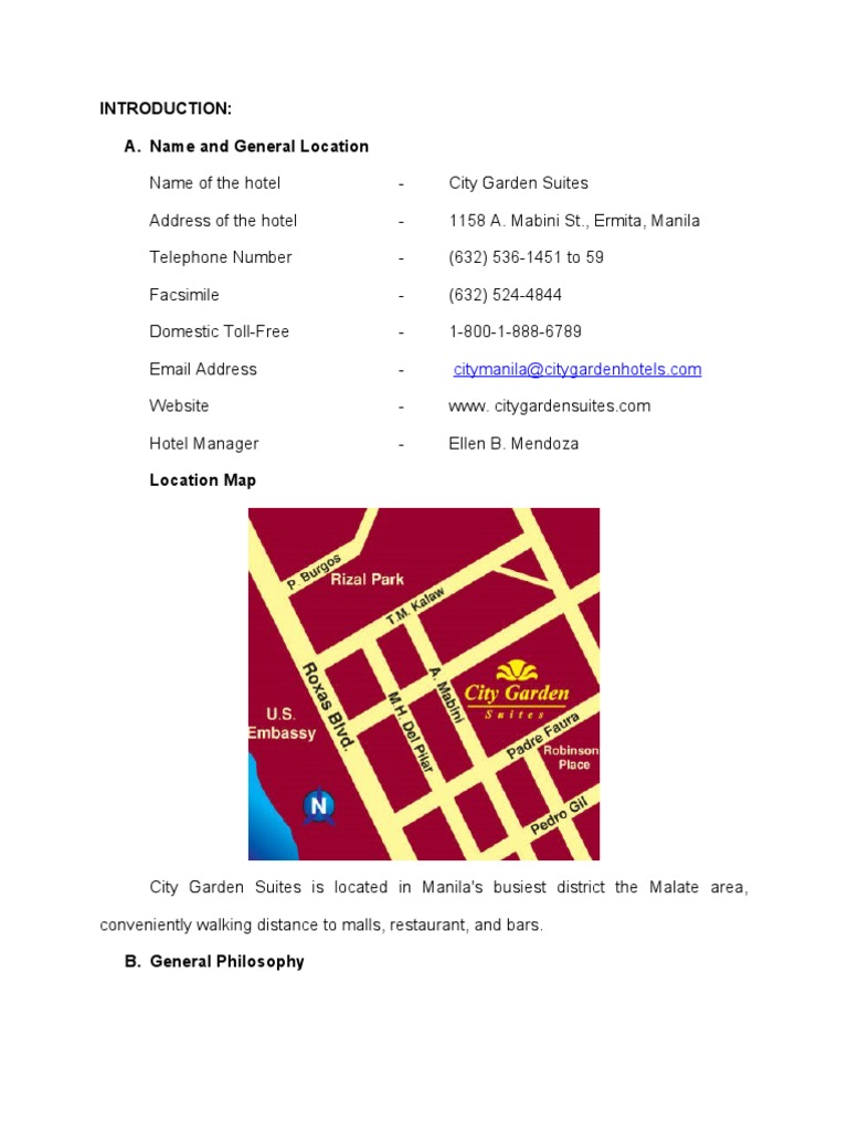City Garden Suites Manila Overview | PDF | Hotel | Restaurants