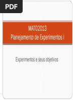 Planejamento de Experimentos e Seus Objetivos - UFRGS