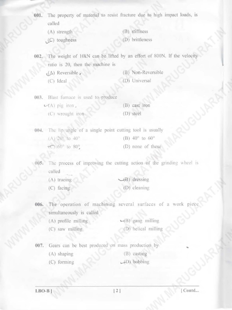 RTO Mechanical 08-06-2014 Question Paper | PDF