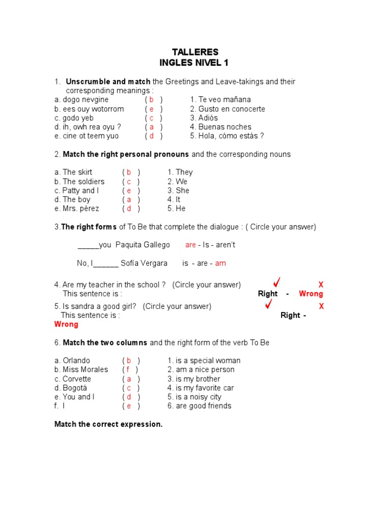 Basic English Exercises for Beginners | PDF | Interior Design ...