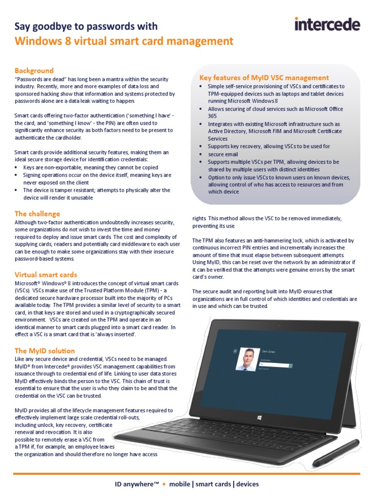 Windows 8 Virtual Smart Card Management Say Goodbye To Passwords With
