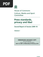 Download Culture Media and Sport Select Committee report into press standards privacy and libel by Journalismcouk SN27373790 doc pdf