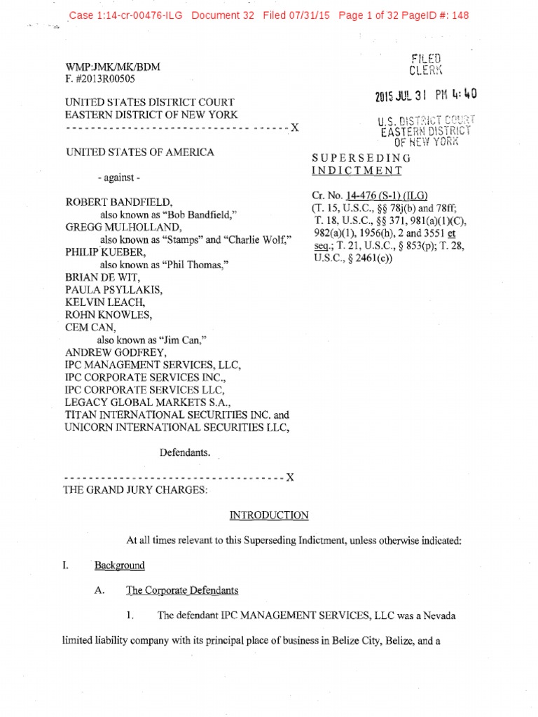 Superseding Indictment USA V Bandfield | PDF | Securities (Finance ...