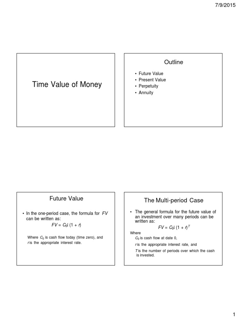 Time Value of Money PDF Present Value Time Value Of Money