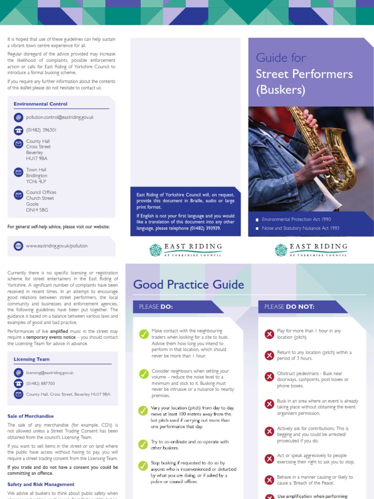 Guide For: Street Performers (Buskers) | PDF | Justice | Crime & Violence