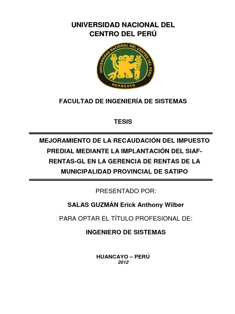 Mejoramiento de La Recaudacion Del Impuesto Predial | PDF | Impuestos ...