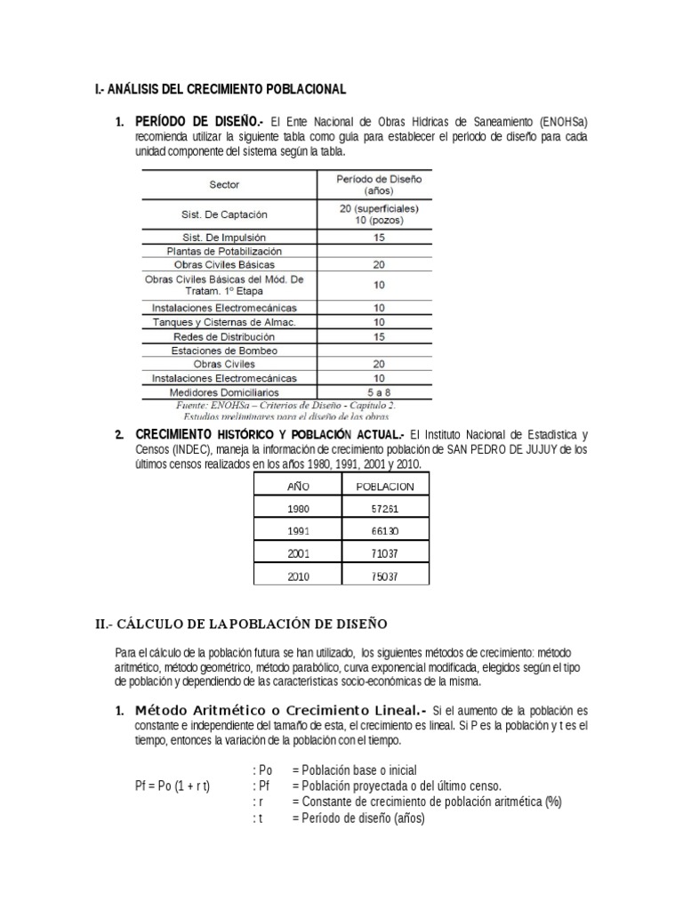 Crecimiento Poblacional y Demanda de Agua en Jujuy | PDF | Cálculo ...