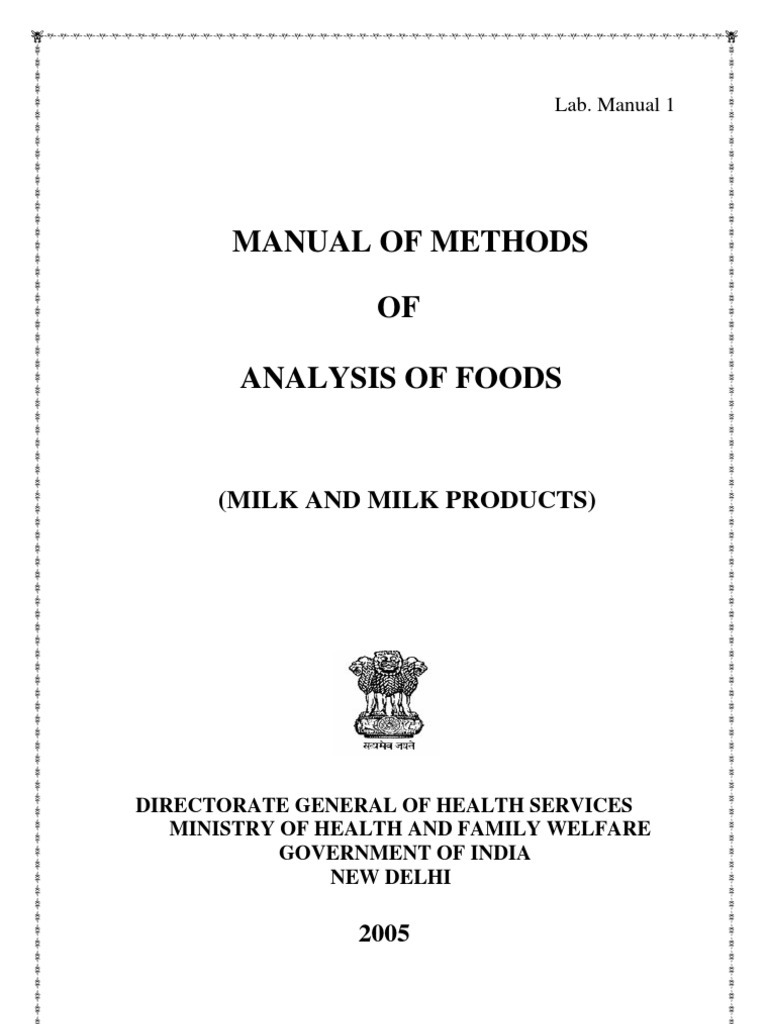 Methods of Analysis Milk and Milk Products Final Nov 05 PDF