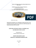 Infraestructura Deportiva y Las Actividades de Educación Física en Los Estudiantes Del Tercer Grado de Secundaria de La IEP Alexander Von Humbolt Del Distrito VES Lima 2015