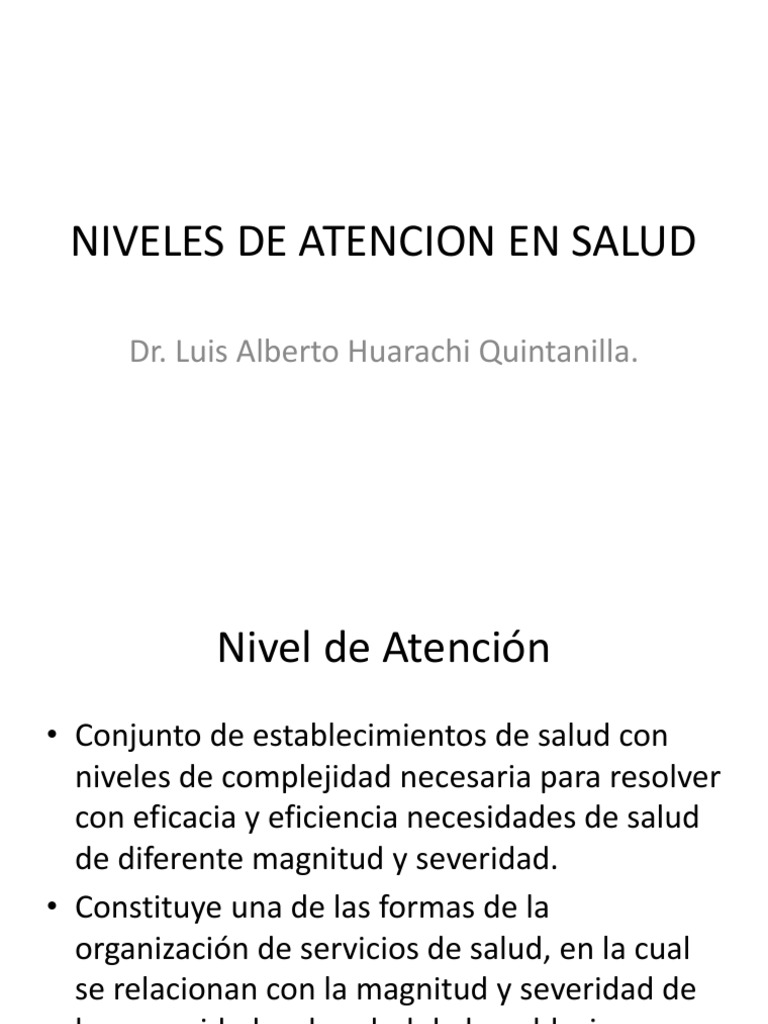 Niveles de Atención en Salud Minsa | PDF | Hospital | Ciencias de la Salud
