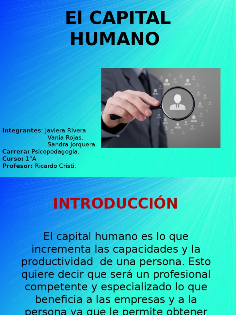 El Capital Humano Pdf Capital Humano Capital Economía