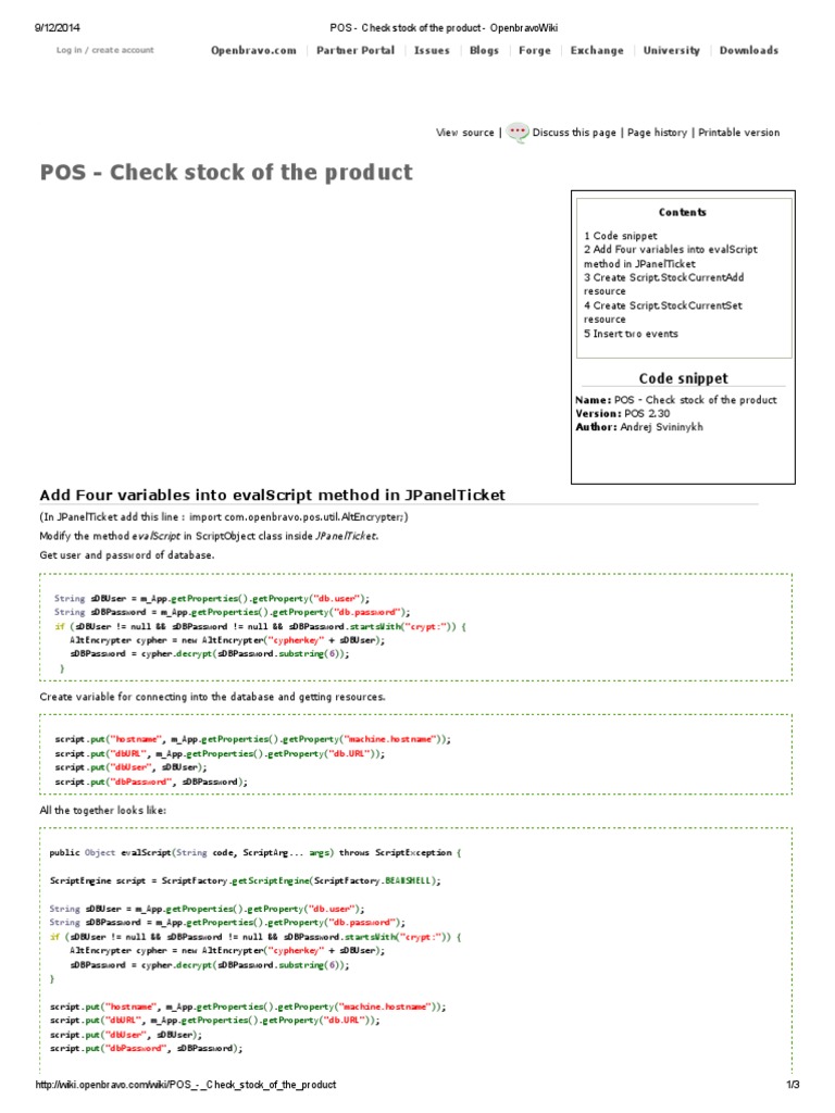 POS Stock Check Implementation Guide | PDF | Data Management | World ...