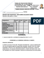 Examen Quinto Grado Segundo Bimestre