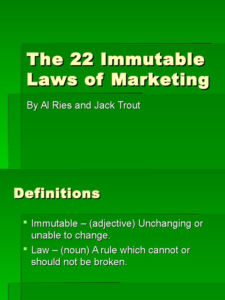 22 Immutable Laws of Marketing PDF Transport Computing And